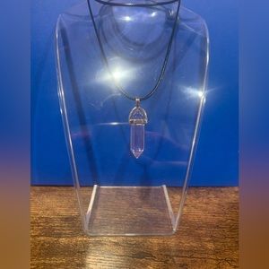 Clear Pink Crystal Necklace